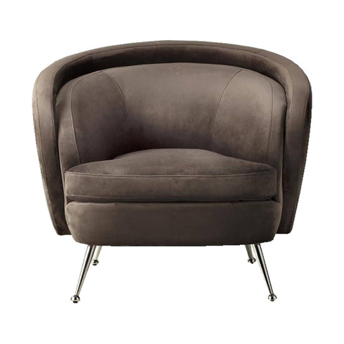 PaulaHome - Modern Seating Dark Taupe Velvet Tub Chair